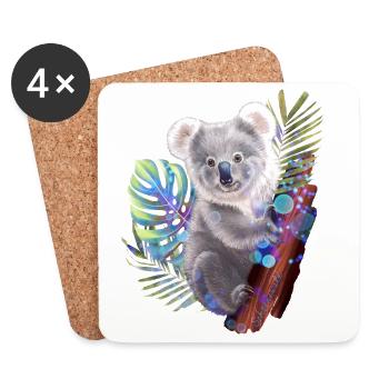 Koala bear - Coasters (set of 4) - white - Front