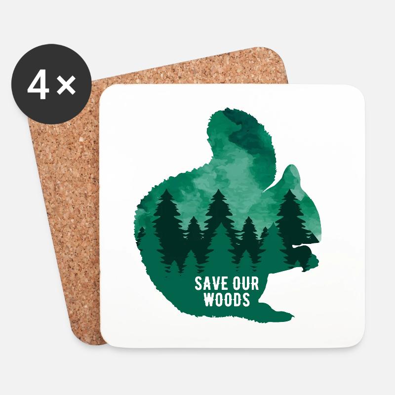 Umweltschutz Eichhörnchen Klimawandel Naturschutz - Untersetzer (4er-Set) - Weiß