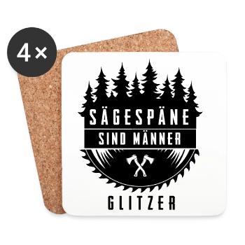 Holzfäller - Untersetzer (4er-Set) - Weiß - Vorne