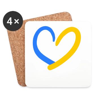 Ukraine Heart - Coasters (set of 4) - white - Front