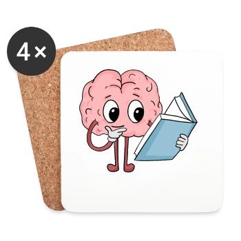 Lecture cérébrale - Dessous de verre (lot de 4) - blanc - Devant