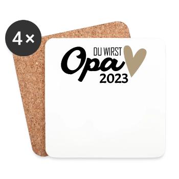 Opa 2023 - Opa werden - Bald Opa - Untersetzer (4er-Set) - Weiß - Vorne