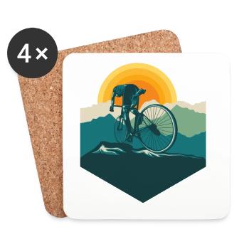 Rennrad - Rennradfahrer - Untersetzer (4er-Set) - Weiß - Vorne