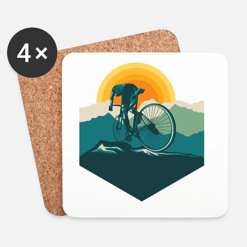 Rennrad - Rennradfahrer - Untersetzer (4er-Set) - Weiß