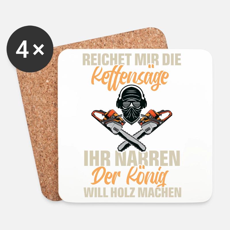 Holzfäller - Untersetzer (4er-Set) - Weiß