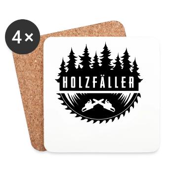 Holzfäller - Untersetzer (4er-Set) - Weiß - Vorne
