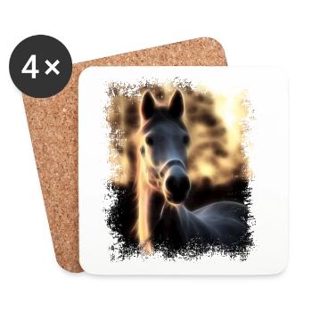 Cheval - Cheval d’Or - Dessous de verre (lot de 4) - blanc - Devant