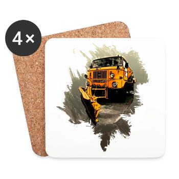 W50 Road Clearing Vehicle Winter Service GDR - Coasters (set of 4) - white - Front