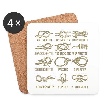 12 Knoten Boot Segeln Kapitän - Untersetzer (4er-Set) - Weiß - Vorne