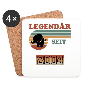 18. Geburtstag Legendär Seit 2004 - Untersetzer (4er-Set) - Weiß - Vorne