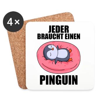 Pinguin Pinguine - Untersetzer (4er-Set) - Weiß - Vorne