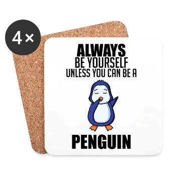 Pinguin Pinguine - Untersetzer (4er-Set) - Weiß - Vorne