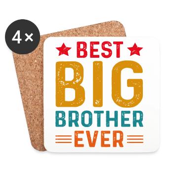 Meilleur Big Brother de tous les temps - Dessous de verre (lot de 4) - blanc - Devant