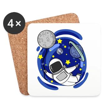 Astronaute Moon Balloon - Dessous de verre (lot de 4) - blanc - Devant