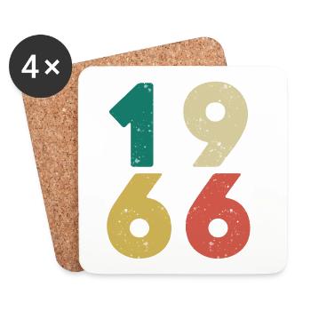1966 - Vintage 1966 Retro Vintage - Coasters (set of 4) - white - Front