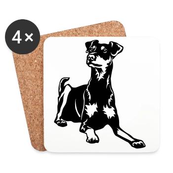 German Pinscher - Coasters (set of 4) - white - Front