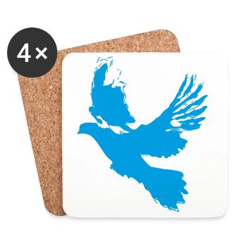 Dove of Peace Dove Design – Symbol of Hope - Coasters (set of 4) - white - Front