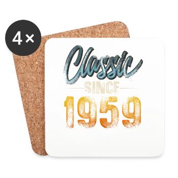 1959 Geburtsjahr Geburtstag Baujahr Vintage - Untersetzer (4er-Set) - Weiß - Vorne