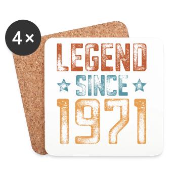 1971 Born Year of birth Birthday - Coasters (set of 4) - white - Front