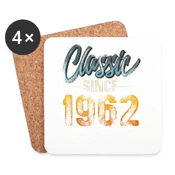 1962 Geburtsjahr Geburtstag Baujahr Vintage - Untersetzer (4er-Set) - Weiß - Vorne