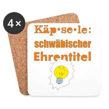 Käpsele schwäbisch - Untersetzer (4er-Set) - Weiß - Vorne
