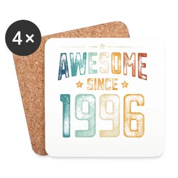 1996 Born Birthday Year of birth - Coasters (set of 4) - white - Front