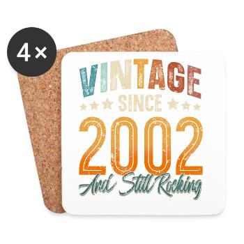 2002 Geburtsjahr Geburtstag Baujahr Vintage - Untersetzer (4er-Set) - Weiß - Vorne