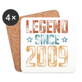 2009 Born Year of birth Birthday - Coasters (set of 4) - white - Front