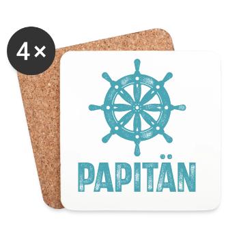 Papitän Vater Kapitän Motorboot Segeln Boot Schiff - Untersetzer (4er-Set) - Weiß - Vorne