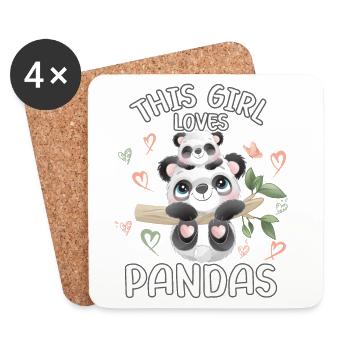 Dieses Maedchen Liebt Pandas - Untersetzer (4er-Set) - Weiß - Vorne