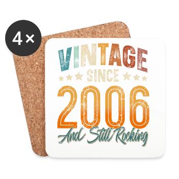 2006 Année de naissance 18e anniversaire Année de fabrication Millésime - Dessous de verre (lot de 4) - blanc - Devant