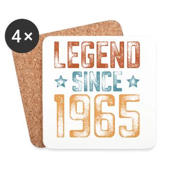 1965 Born Year of birth Birthday - Coasters (set of 4) - white - Front