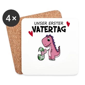 Vatertag - erster Vatertag Geschenk - Untersetzer (4er-Set) - Weiß - Vorne