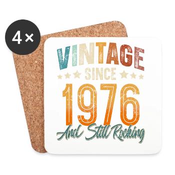 1976 Geburtsjahr Geburtstag Baujahr Vintage - Untersetzer (4er-Set) - Weiß - Vorne
