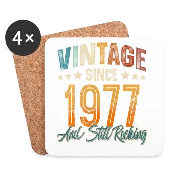 1977 Geburtsjahr Geburtstag Baujahr Vintage - Untersetzer (4er-Set) - Weiß - Vorne
