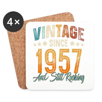 1957 Year of birth Birthday Year of construction Vintage - Coasters (set of 4) - white - Front