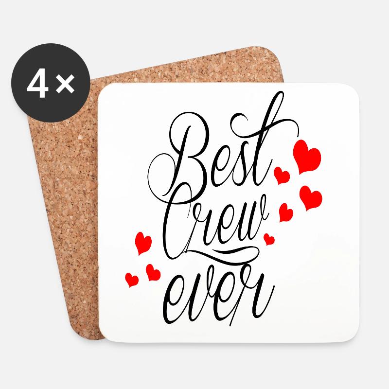 BEST CREW EVER - Untersetzer (4er-Set) - Weiß