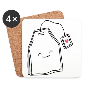 Tea lover tea smile - Coasters (set of 4) - white - Front