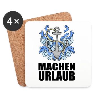 Urlaub machen - Untersetzer (4er-Set) - Weiß - Vorne
