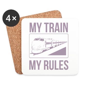 Train driver sayings my train my rules - Coasters (set of 4) - white - Front