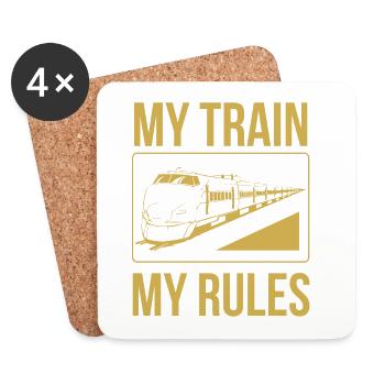 Train driver sayings my train my rules - Coasters (set of 4) - white - Front