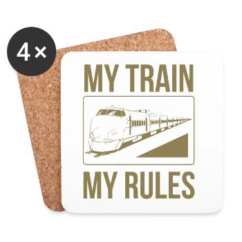 Train driver sayings my train my rules - Coasters (set of 4) - white - Front