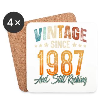 1987 Geburtsjahr Geburtstag Baujahr Vintage - Untersetzer (4er-Set) - Weiß - Vorne