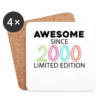 Fantastic since 2000 - born in 2000 - Coasters (set of 4) - white - Front
