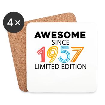 Fantastic since 1957 - born in 1957 - Coasters (set of 4) - white - Front