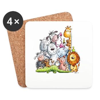 Together Is Better I Tierhaufen I Tiere I Zoo - Coasters (set of 4) - white - Front