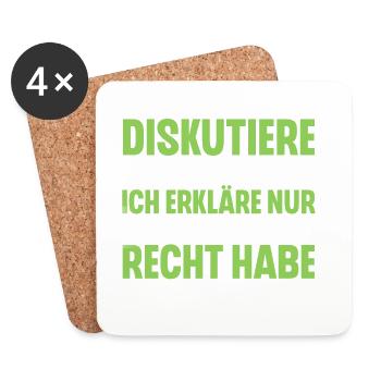 Ich Diskutiere Nicht Ich Erkläre Nur Warum Ich - Untersetzer (4er-Set) - Weiß - Vorne