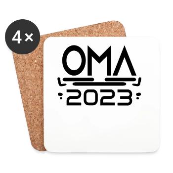Oma 2023 - Werdende Oma 2023 - Untersetzer (4er-Set) - Weiß - Vorne