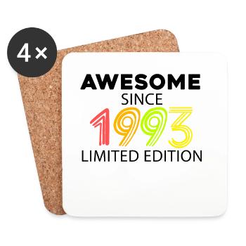 Fantastic since 1993 - born in 1993 - Coasters (set of 4) - white - Front