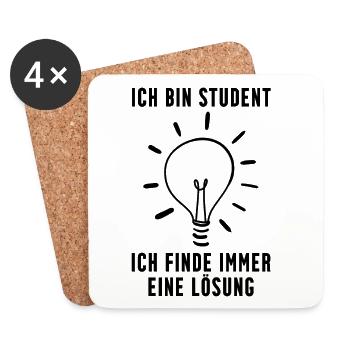 Student - Untersetzer (4er-Set) - Weiß - Vorne